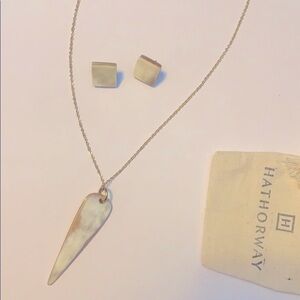 Hathorway set of two horn lucky necklace & earring